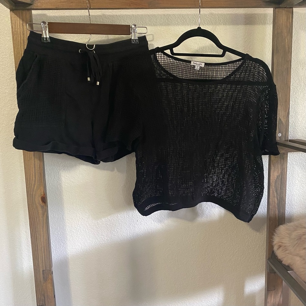 Splendid top and pants set, Size M, black